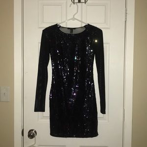 black sparkly short dress